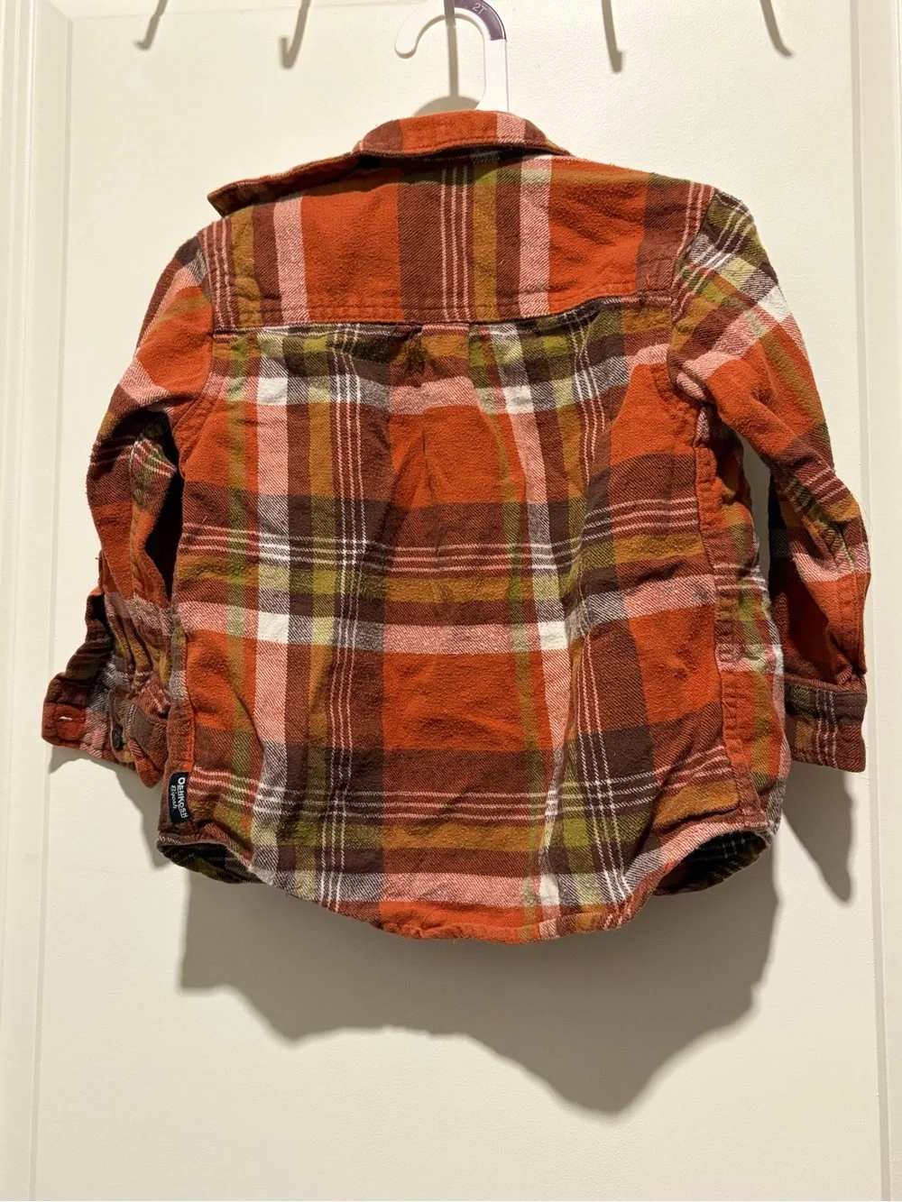 OshKosh B'gosh Orange Plaid Button-Down Shirt with Chest Pocket